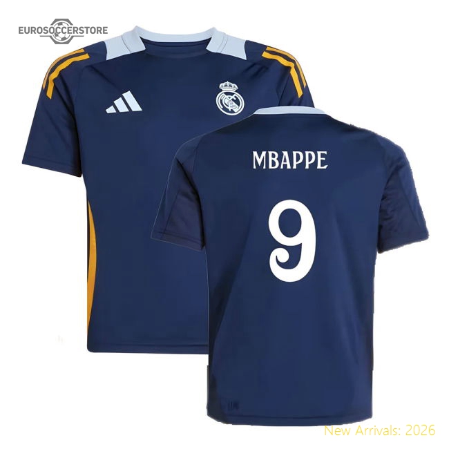 2024-2025 Real Madrid Training Jersey (navy) - Kids (mbappe 9)