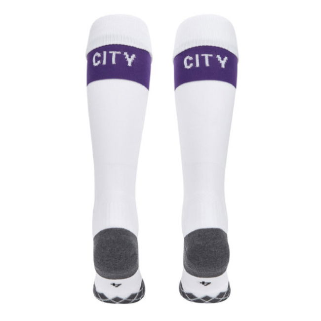 match worn 2019-2020 Manchester City Home Football Socks White (Kids)