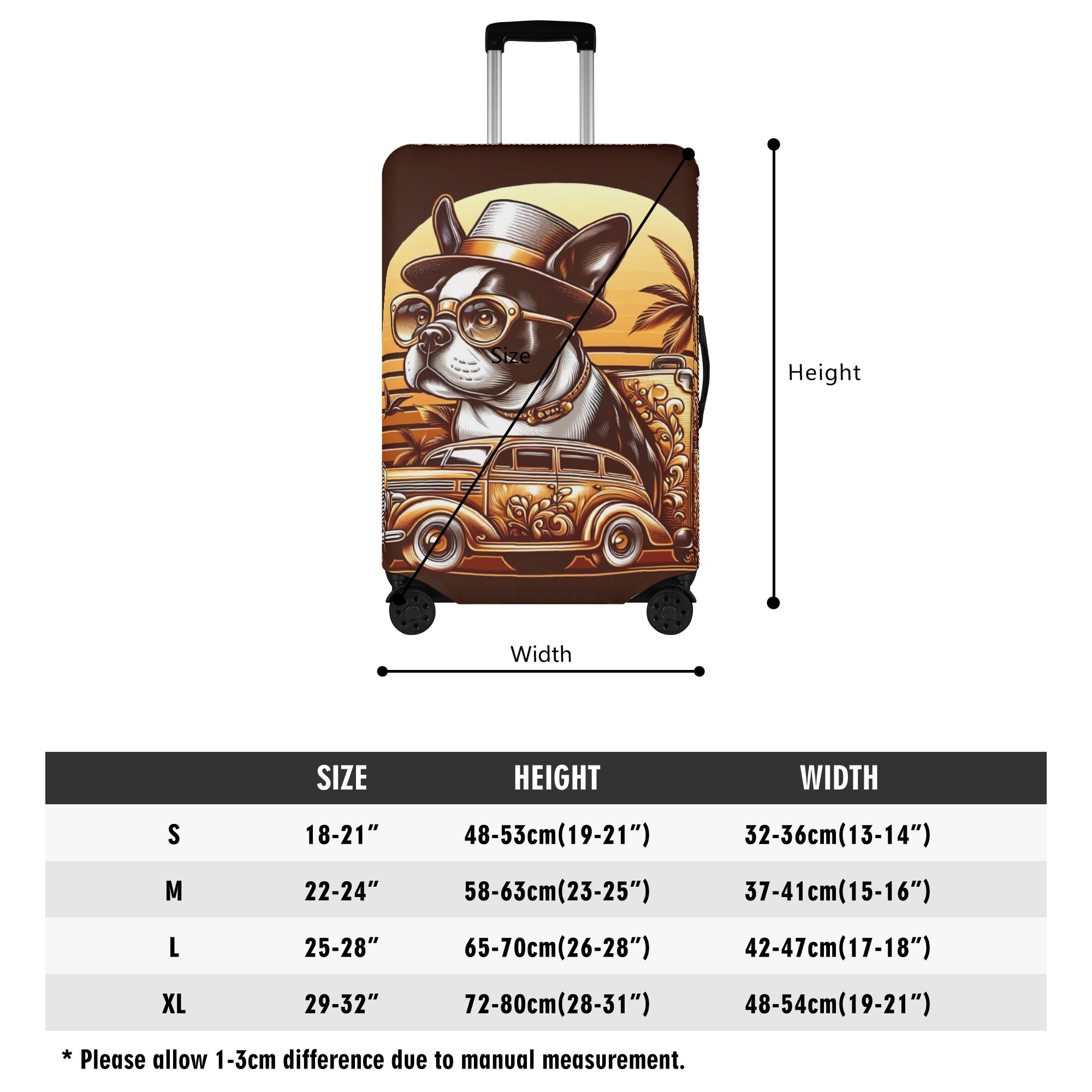 Theo - Bulldog Luggage Cover For Boston Terrier Lovers Dog Supplies