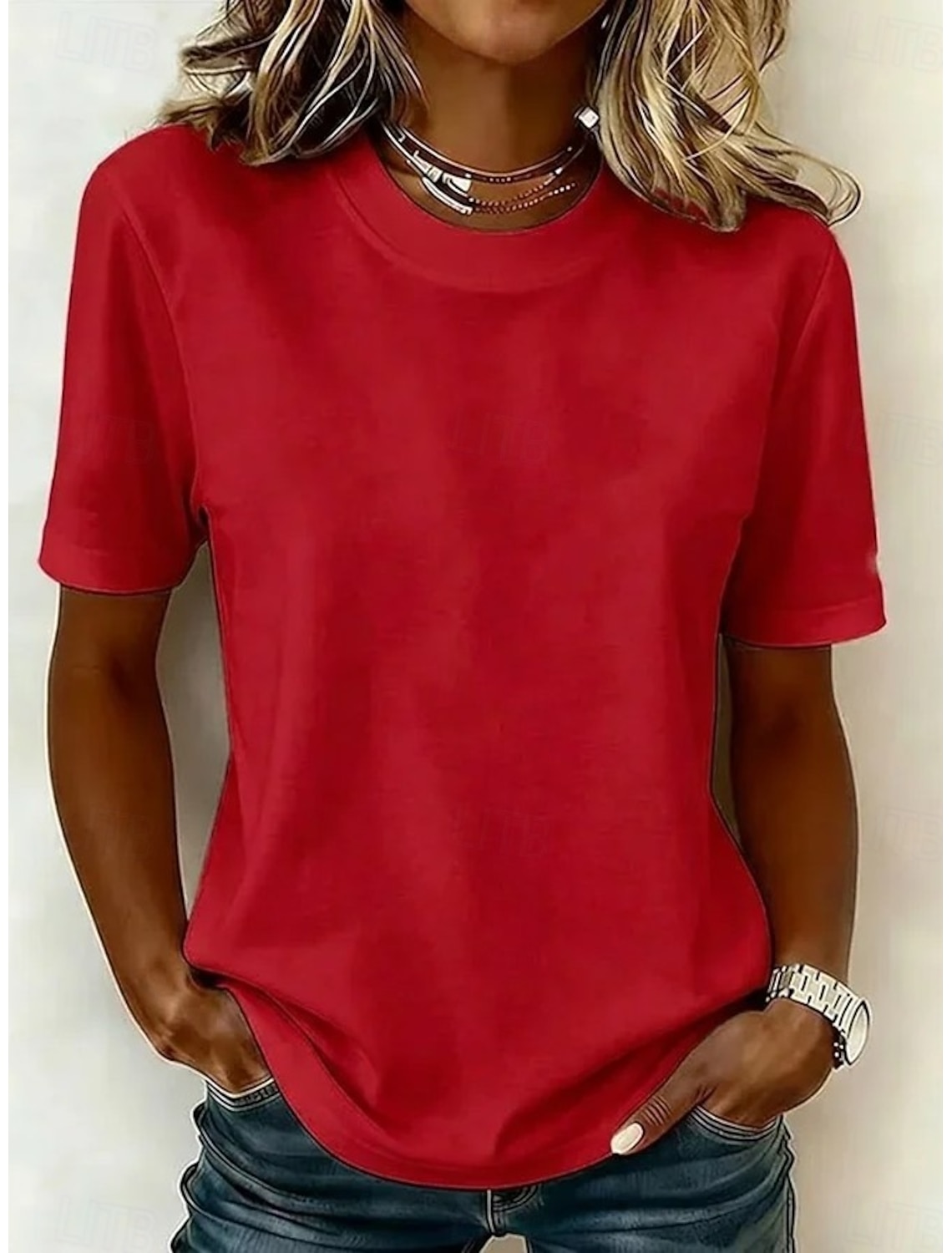 Women's 100% Cotton T-Shirts - Quality Basic Short Sleeve V Neck Tee
