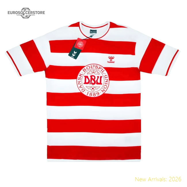 2024-2025 Denmark Fan Striped Tee (Red)