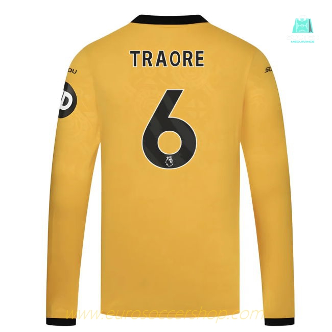 2025-2026 Wolves Long Sleeve Home Shirt (Traore 6)