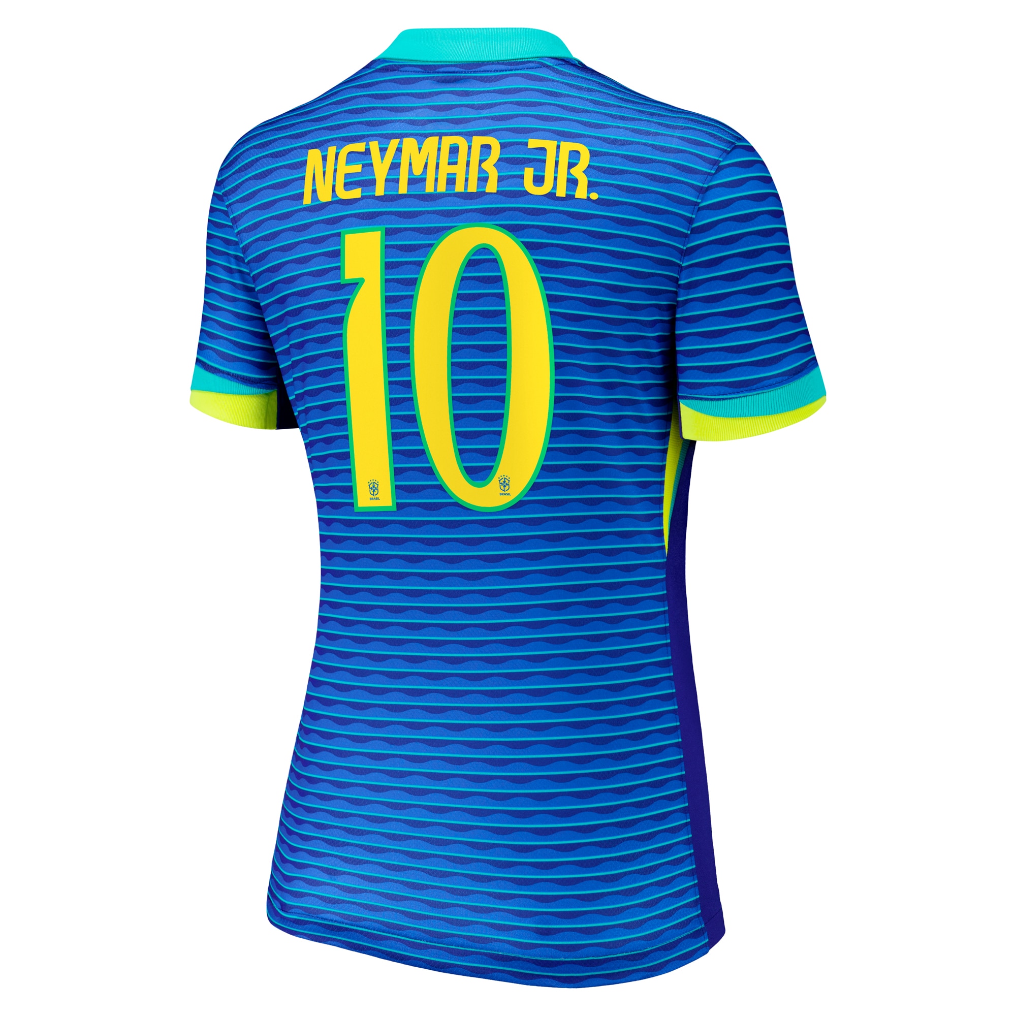 [LK] Neymar Jr. #10 Brazil National Team Women's 2024 Away Stadium Replica Player Jersey - Blue