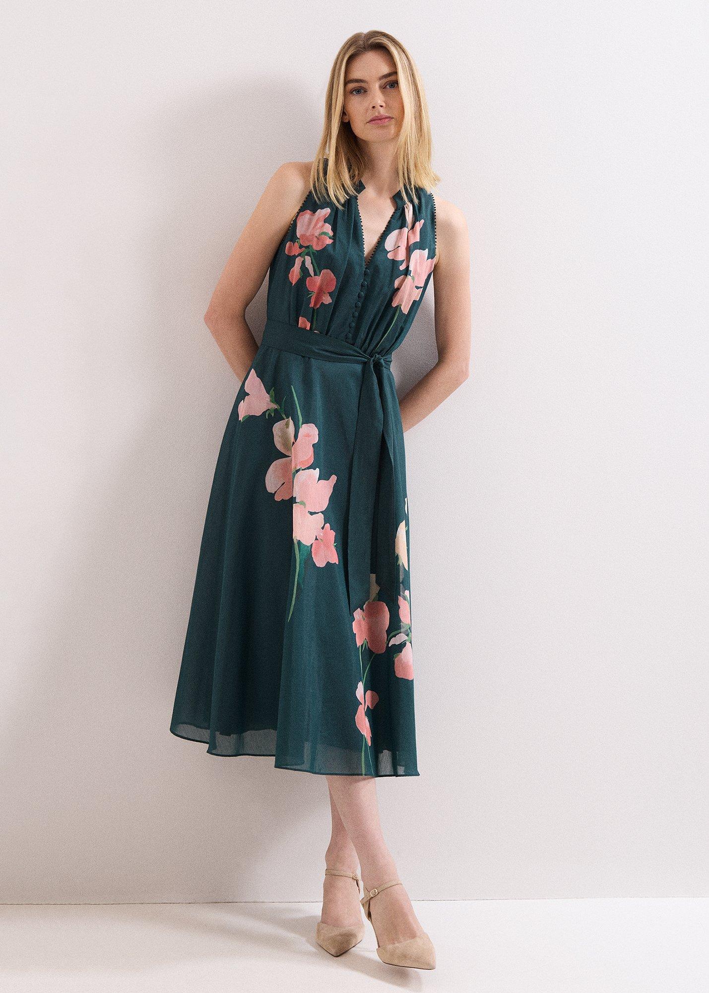 Petite Lucinda Button Floral Dress