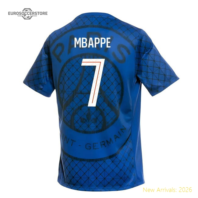 Top-Quality 2025-2026 Psg Academy Pro Home Pre Match Shirt (Royal) (Mbappe