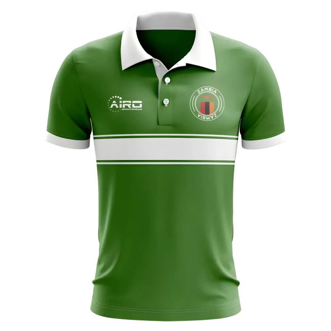 Performance-Driven Zambia Concept Stripe Polo Shirt (Green)
