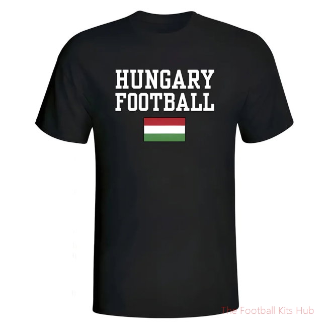 Men Hungary Football T-Shirt - Black UEFA Euro