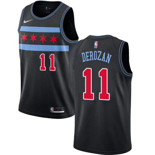 Bulls #11 Demar Derozan Elite 2018 City NBA Jersey - Black Swingman