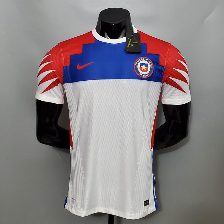 Chile 2020-21 Away WhiteBlue Soccer Jersey Football Shirt Player