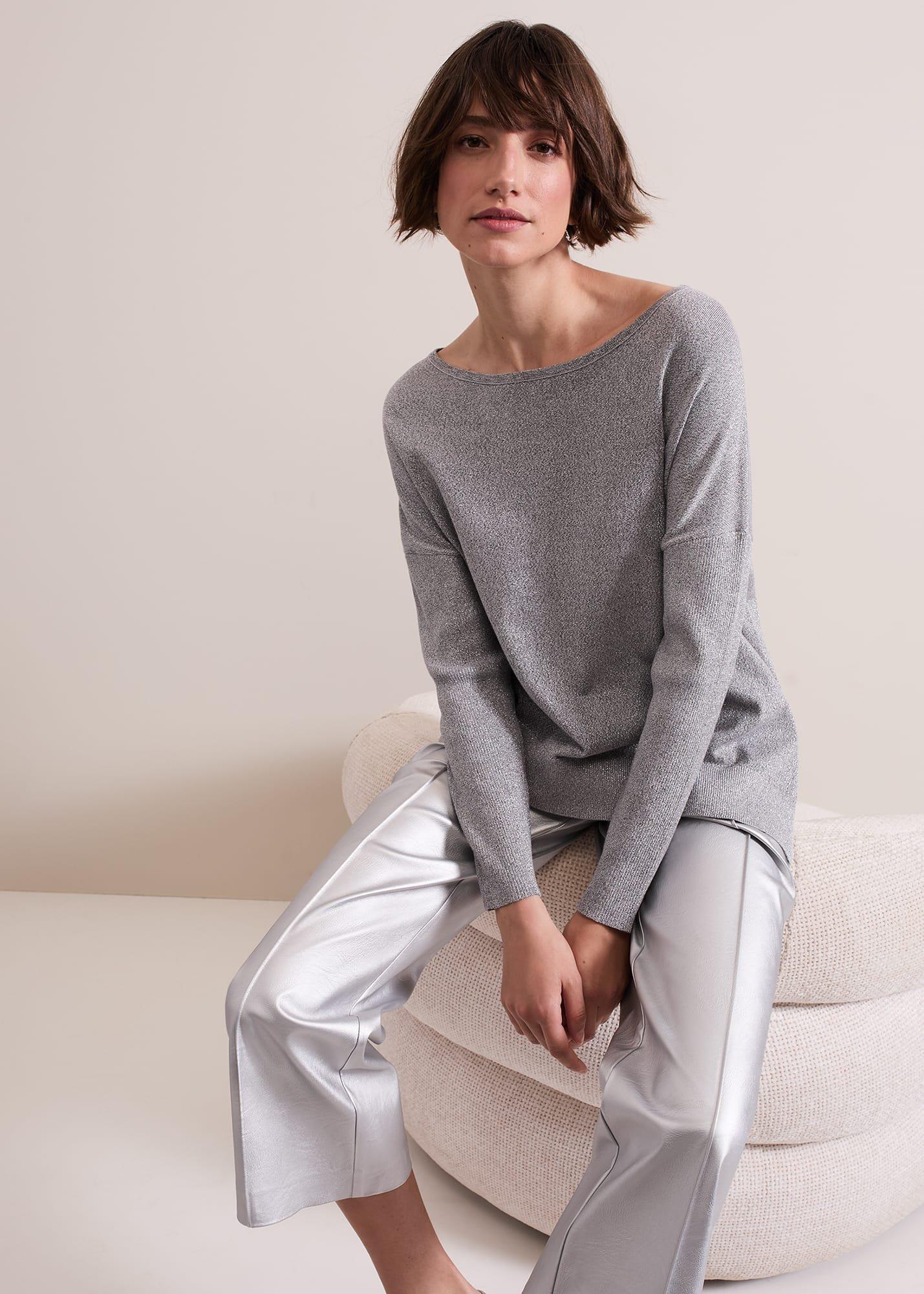 Sofia Silver Shimmer Asymetric Jumper