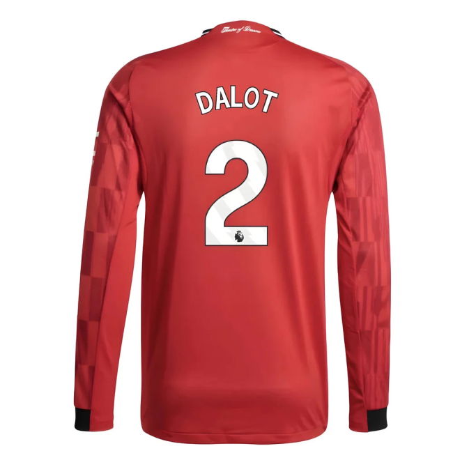 2025-2026 Man Utd Authentic Long Sleeve Home Jersey (Dalot 2)