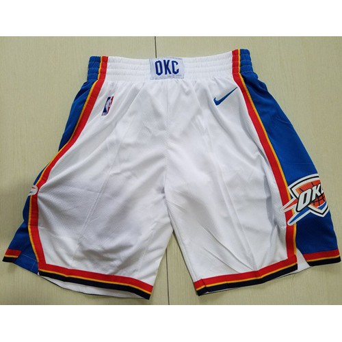 Mens Oklahoma City Oklahoma City Thunder Nike White Swingman Basketball Shorts Mens