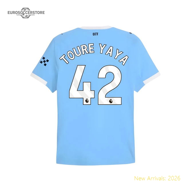 Exclusive Premier League Team Toure Yaya Home Jersey Climate Control