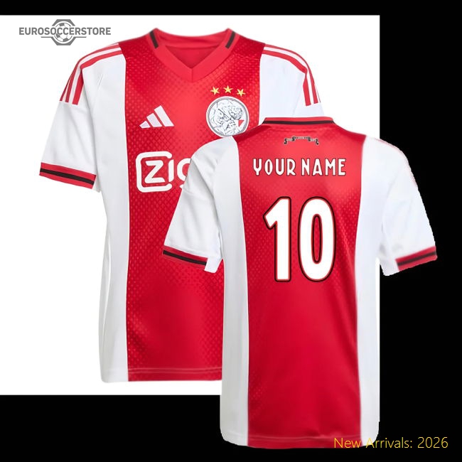 Ajax 2024-25 Home Fan Version For Kids Name) Football Shirt Soccer Wear