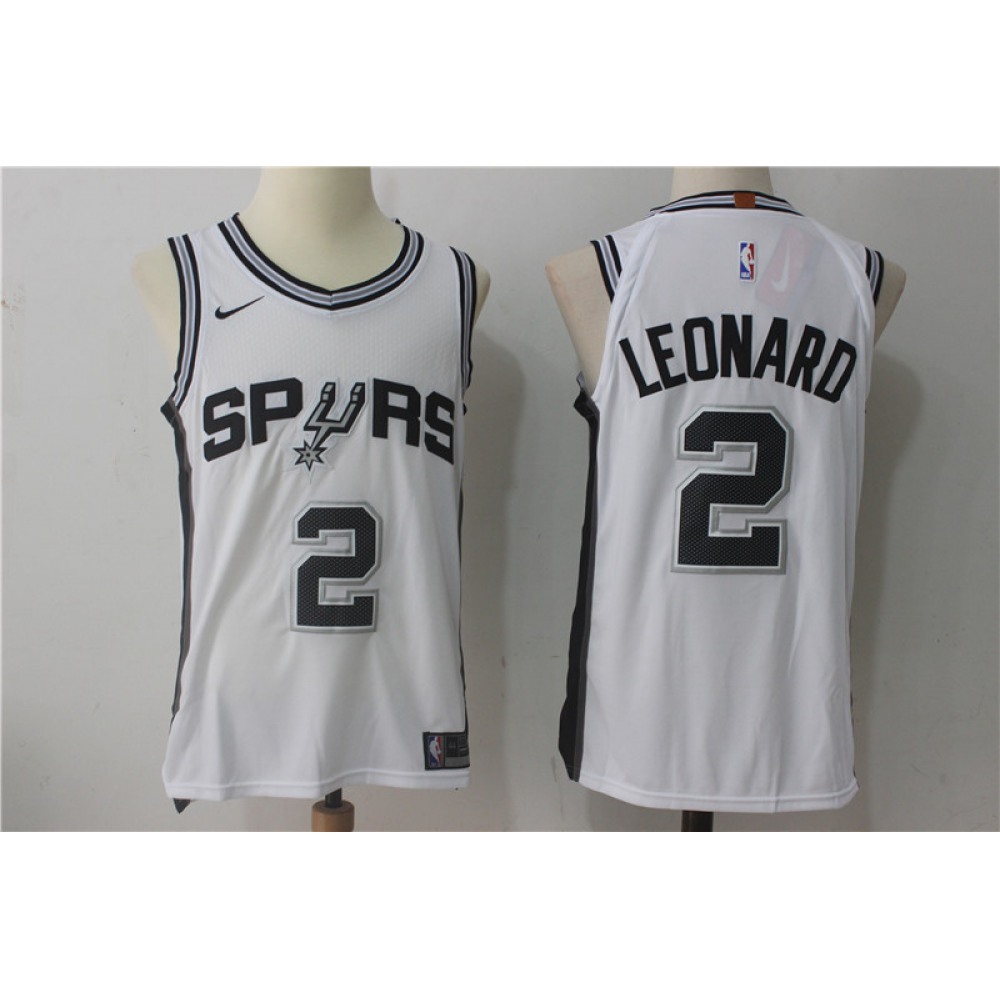 Men's San Antonio Spurs #2 Kawhi Leonard White Stitched NBA Jersey