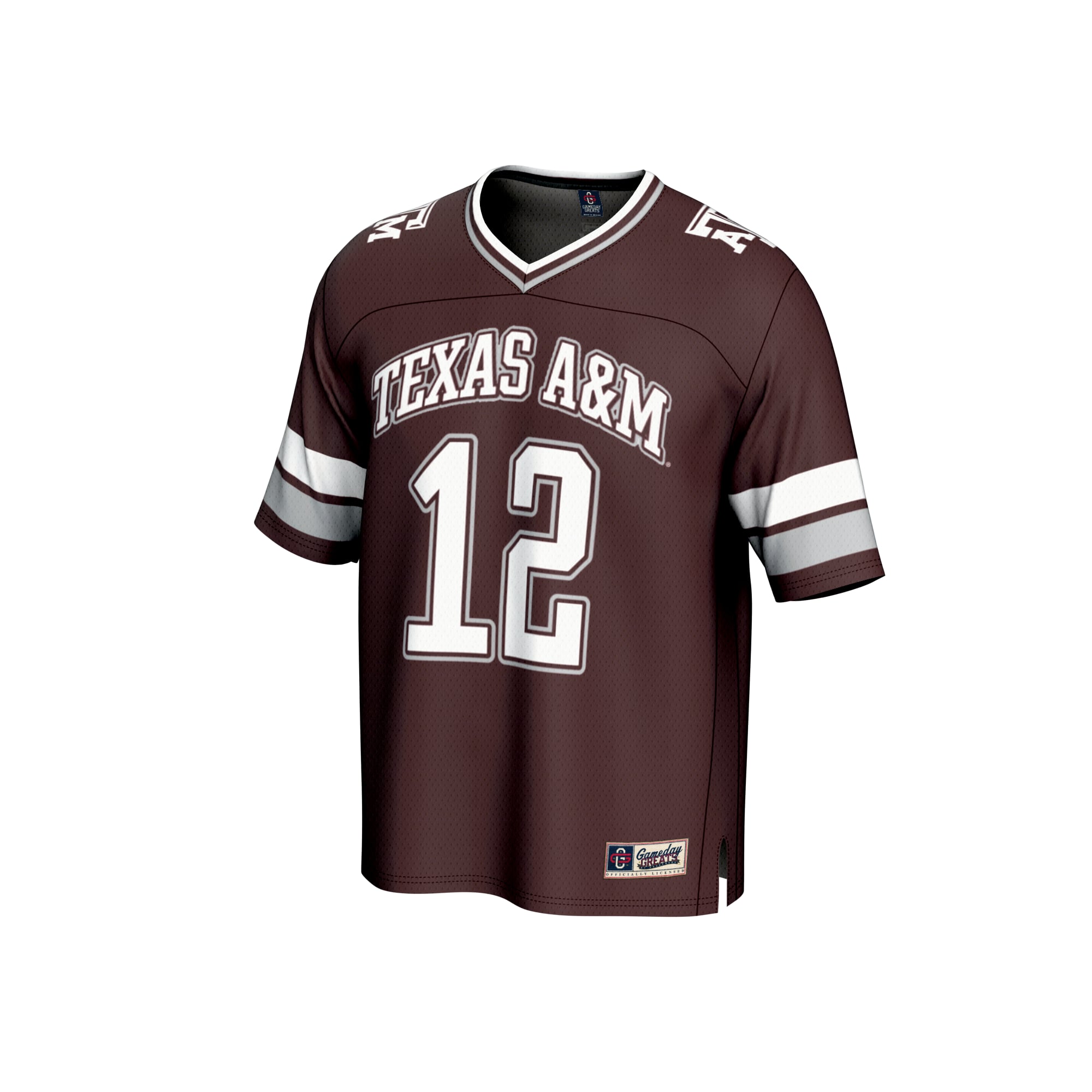 Youth #12 Maroon Texas A&M Aggies Lightweight Collegiate Football Fashion Jersey
