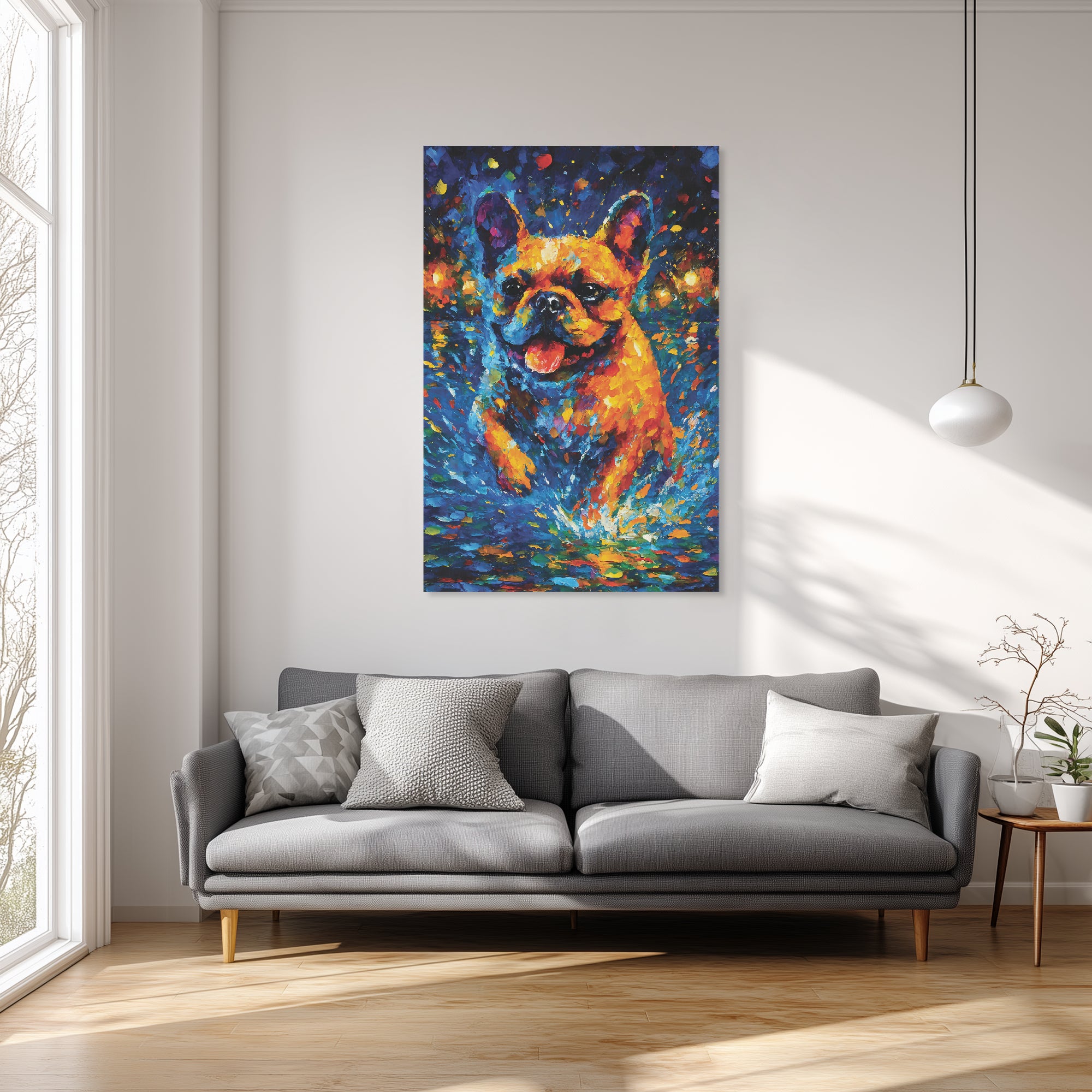 French Bulldog Stormi Vertical Canvas Painting Durable Dog Item