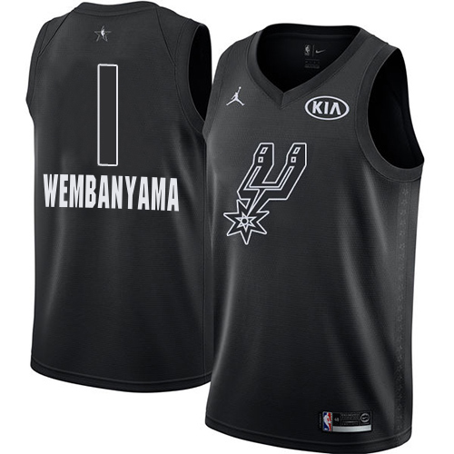 San Antonio Spurs #1 Victor Wembanyama Black Nike Youth NBA Jordan Swingman 2018 All-Star Game Jersey