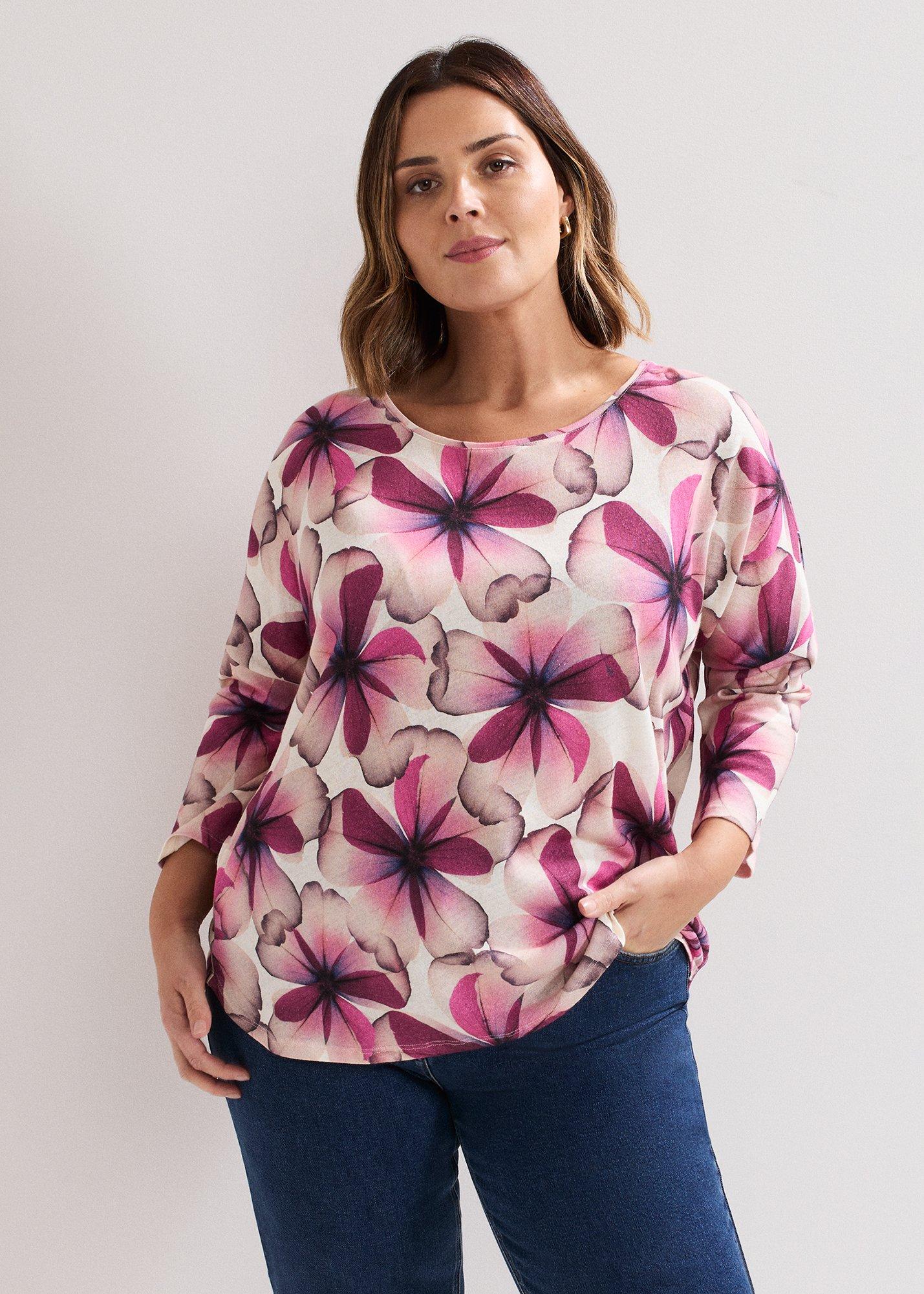 Nori Petal Print Linen Top