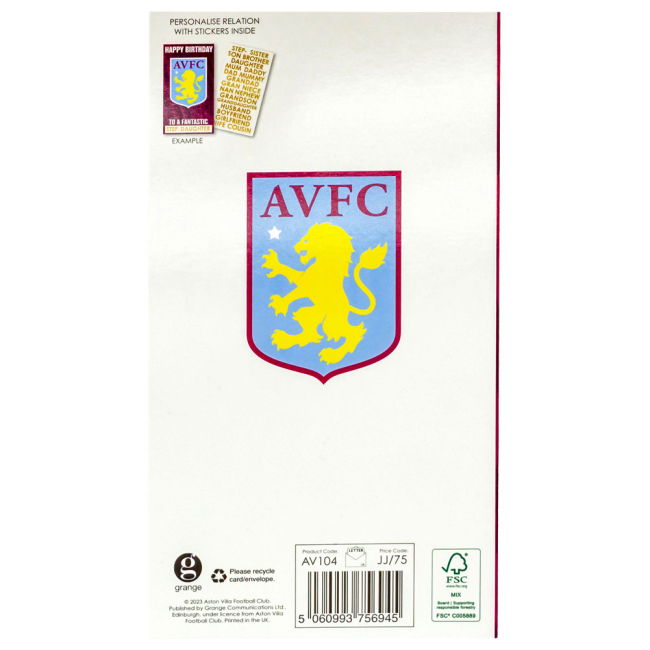 Aston Villa Football Club Supporter Shirt - Adults Version