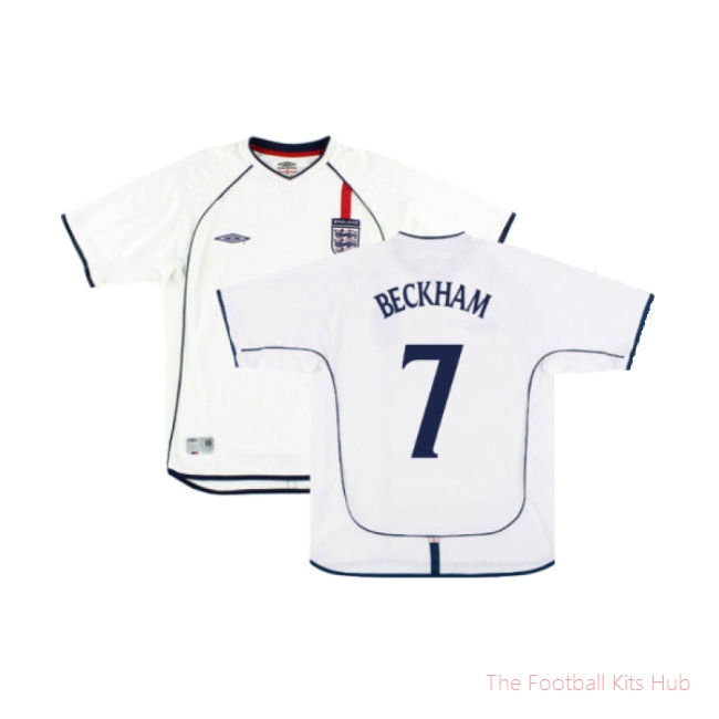 England 2001-03 Home Shirt (XL) (Very Good) (Beckham 7)