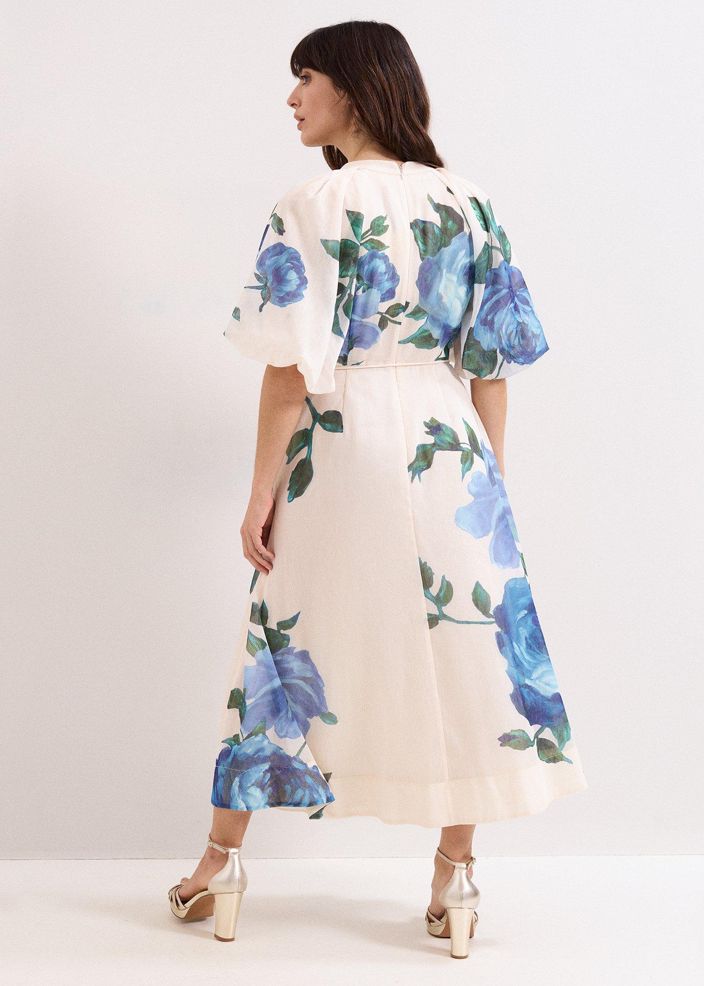 Petite Adeline Cream Floral Midi Dress