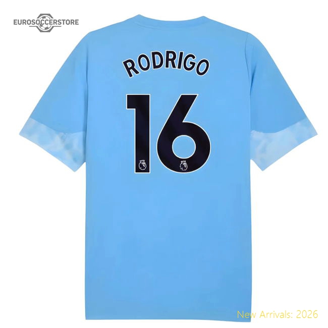 2025-2026 Man City Training Jersey Light Blue - Kids Rodrigo 16