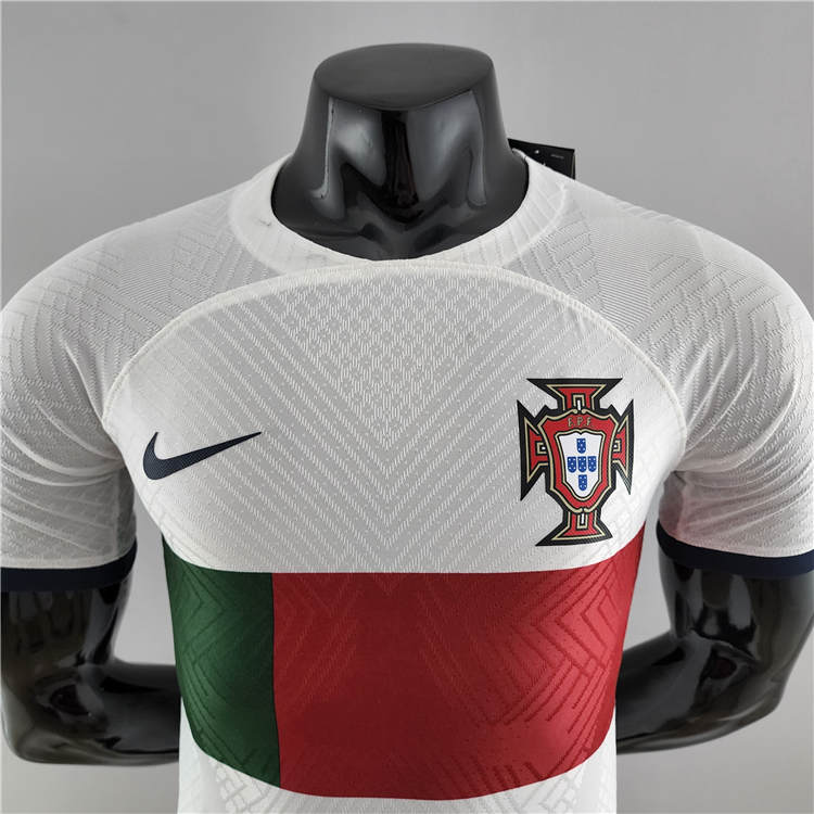 Breathable Portugal 2022 World Cup Away White Soccer Jersey Authentic