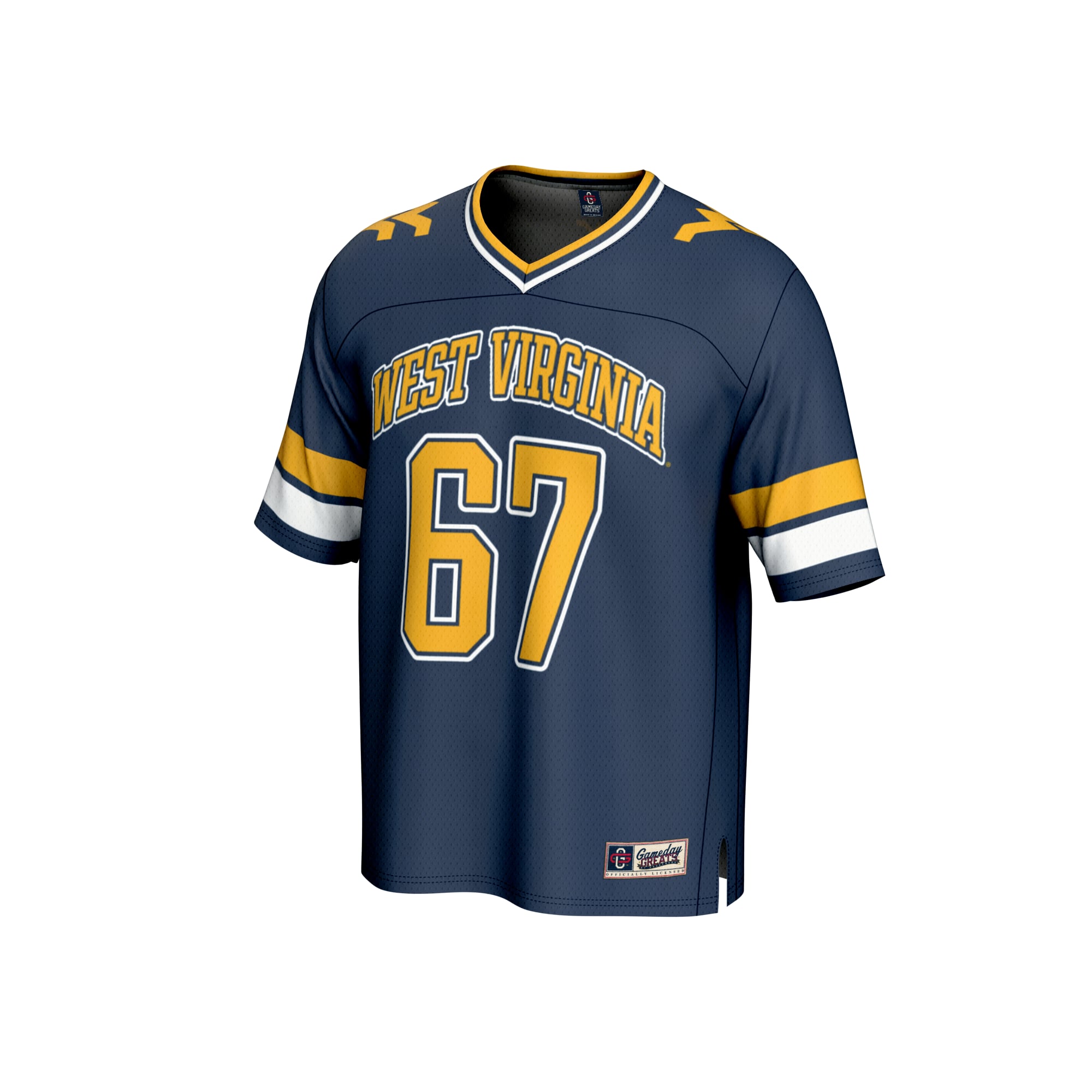 Youth #67 Navy West Virginia Mountaineers Lightweight Collegiate Football Fashion Jersey