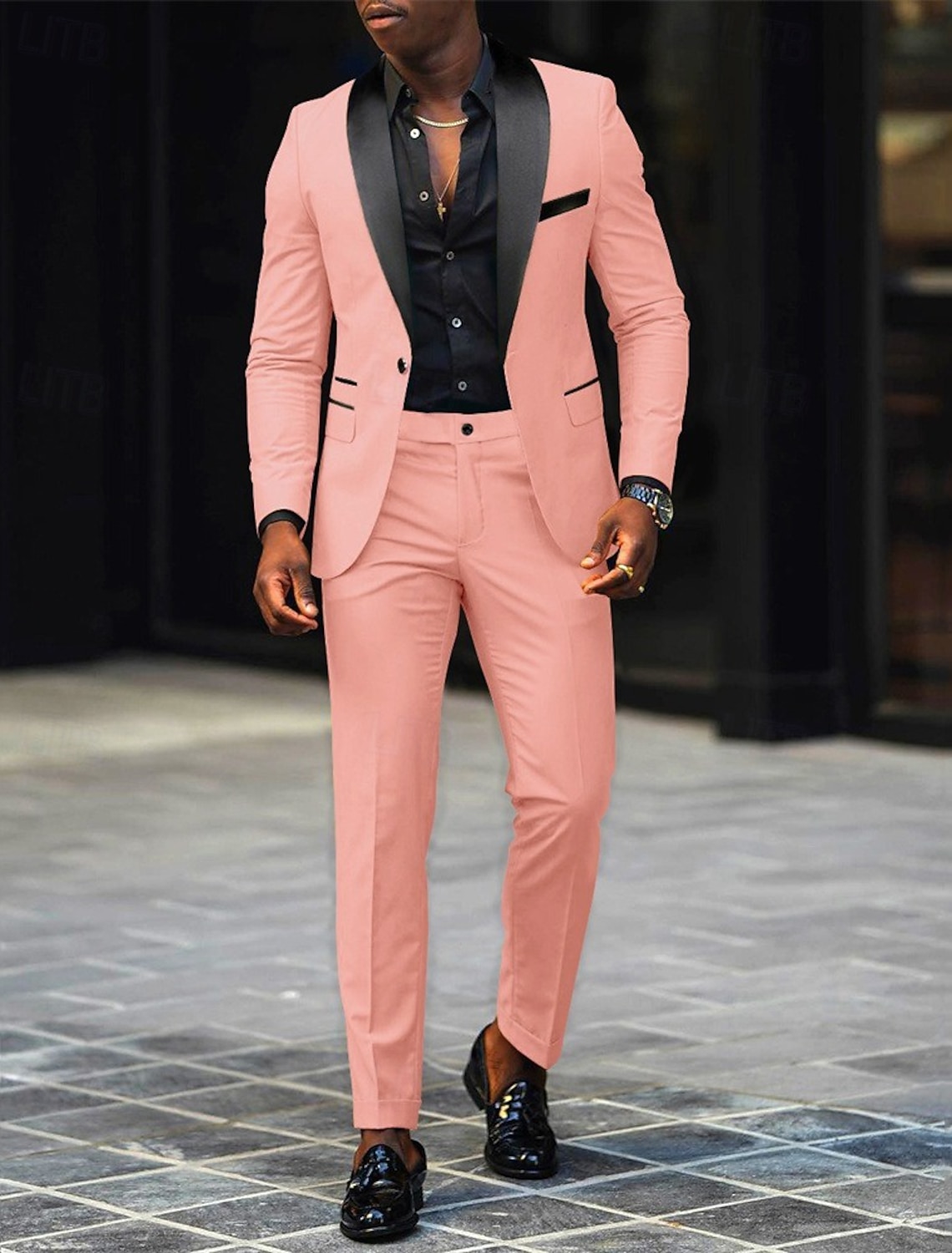 Men's Tuxedos Party Suits Beach Wedding Spring Wedding Pink Burgundy Spring & Summer Suit Shawl Lapel Fashion Casual Patchwork Slim Fit 3 Piece Single Breasted One-button