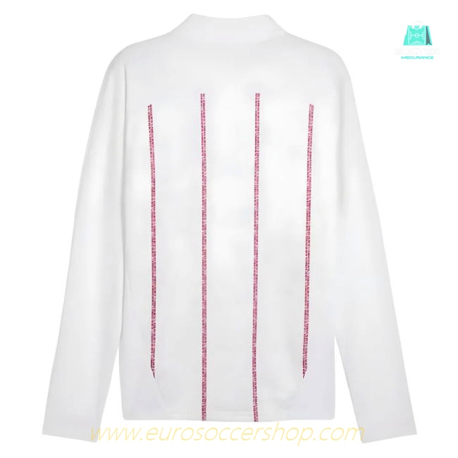 2024-2025 Man City Prematch 1/4 Zip Top (White)