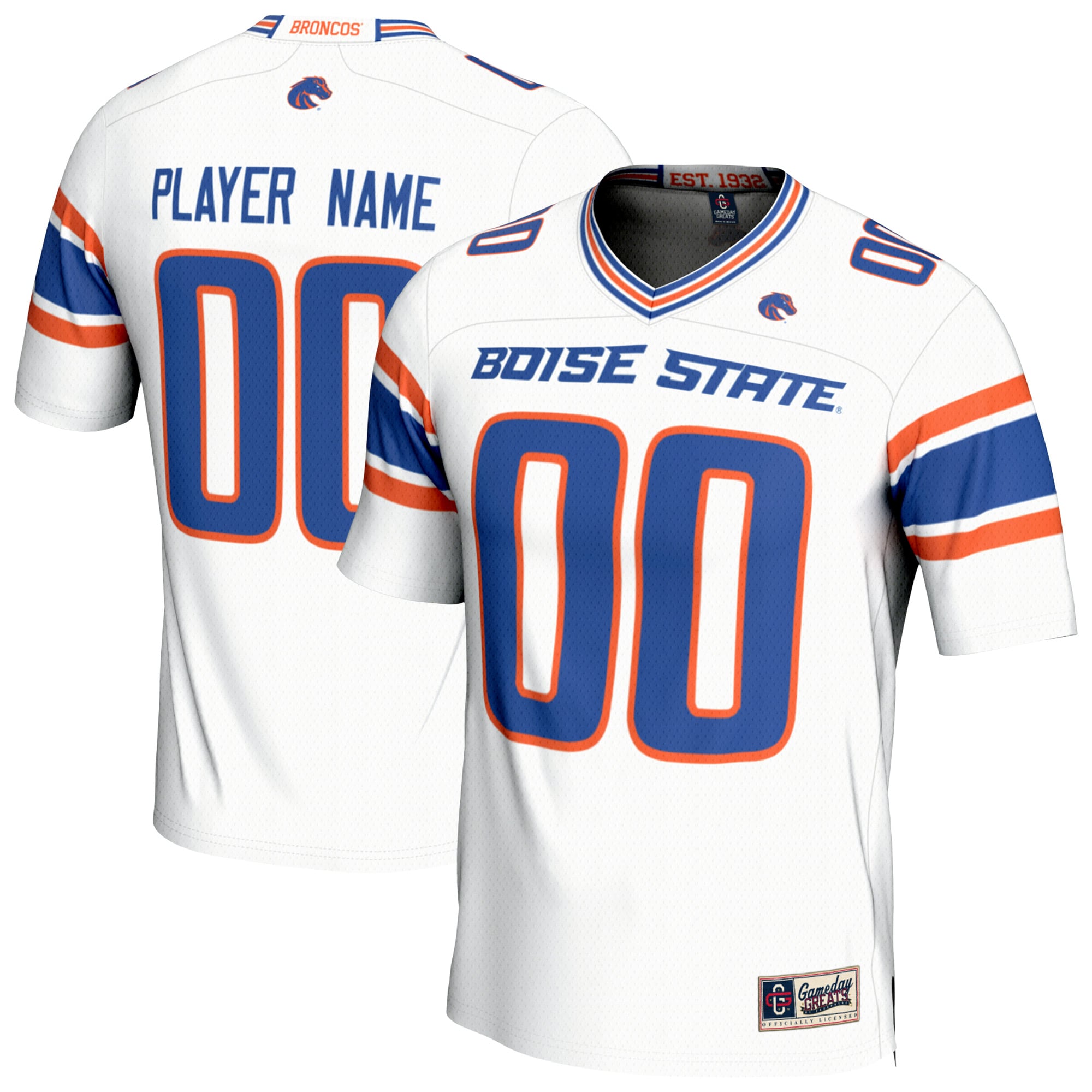 Boise State Broncos GameDay Greats Unisex NIL Pick-A-Player Lightweight Collegiate Football Fashion 2026 Season Football Jersey - White
