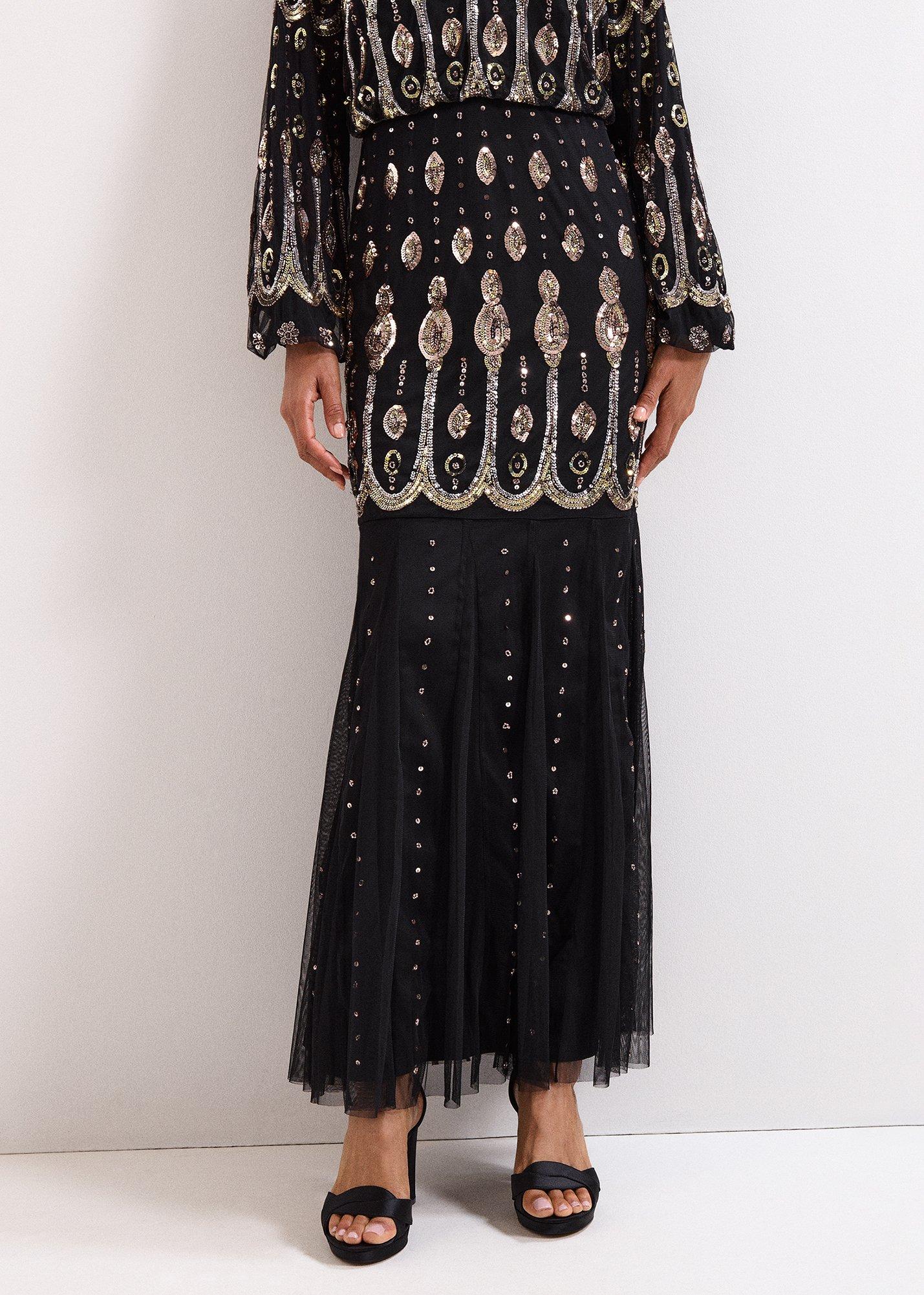Sasha Black Beaded Maxi Dress