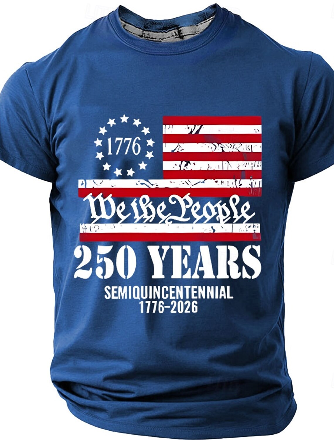 250th Anniversary Men's We the People 1776 Semiquincentennial Patriotic Graphic T-Shirt Regular Fit USA Flag Commemorative Designer Clothing Apparel S M L XL XXL XXXL