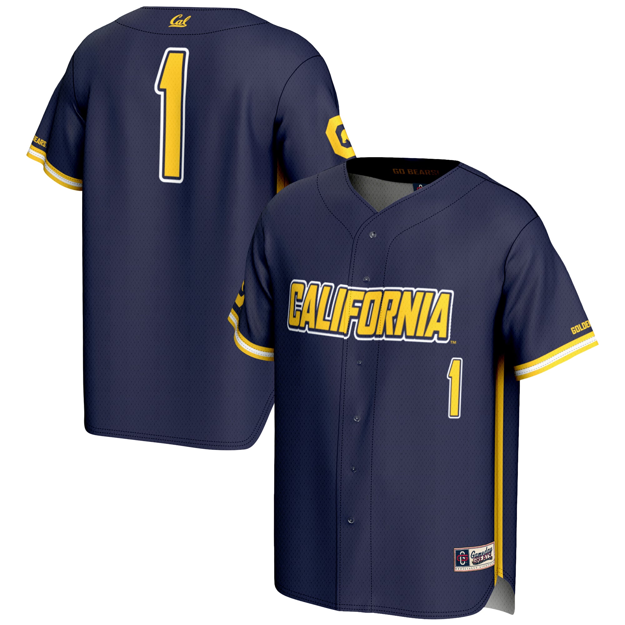 #1 Cal Bears GameDay Greats Youth Lightweight Baseball Jersey - Navy