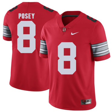 Men's Ohio St Buckeyes Red 2018 breathable Spring Game #8 game jersey