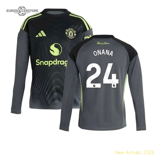 2025-2026 Man Utd Home Goalkeeper Shirt (Grey) - Kids (Onana 24)