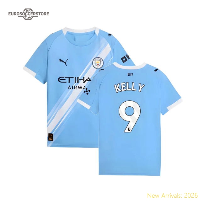 2025-2026 Man City Kids Premium Kelly Jersey Performance Fabric