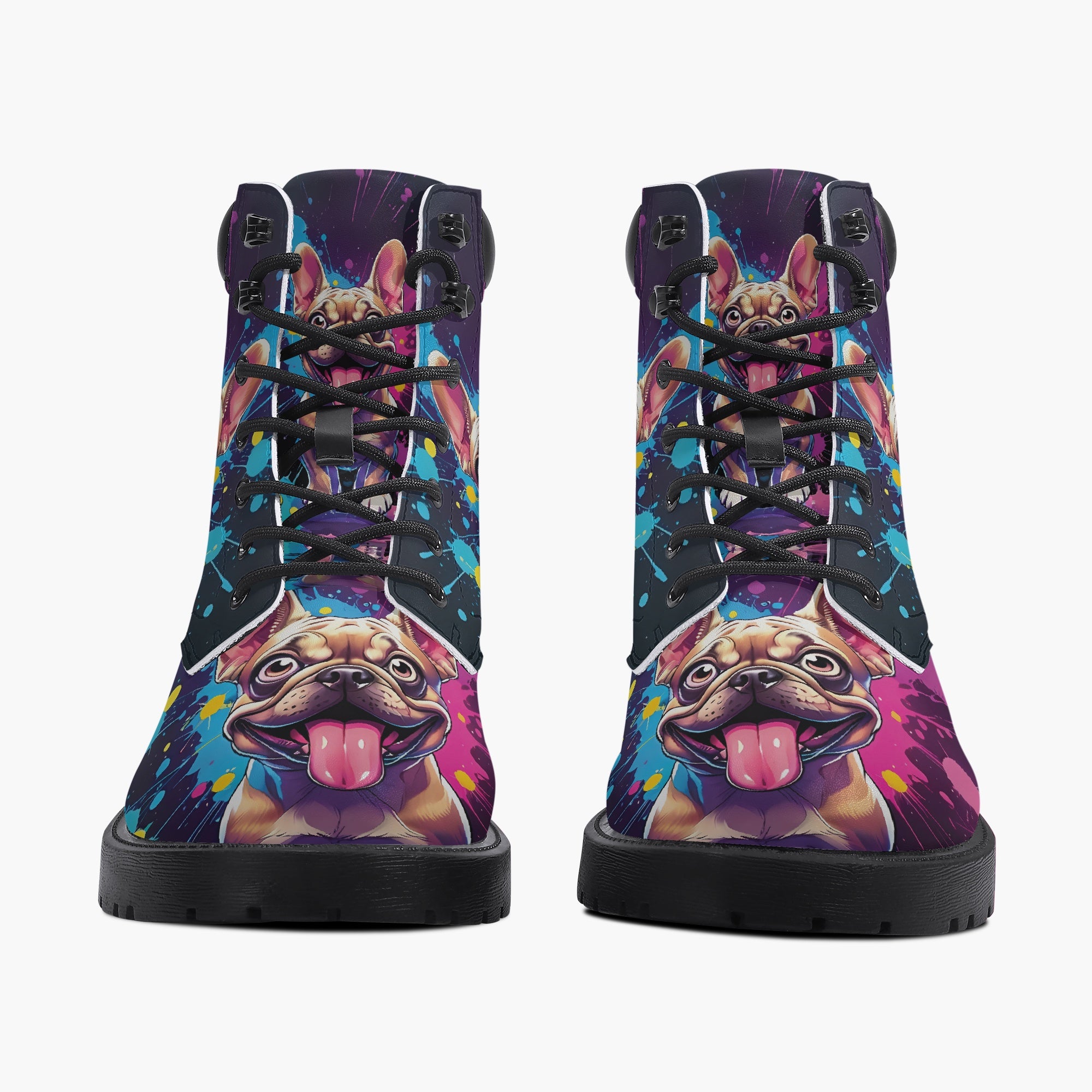 French Bulldog Lover Khloe Casual Leather Boot Perfect Gift Idea