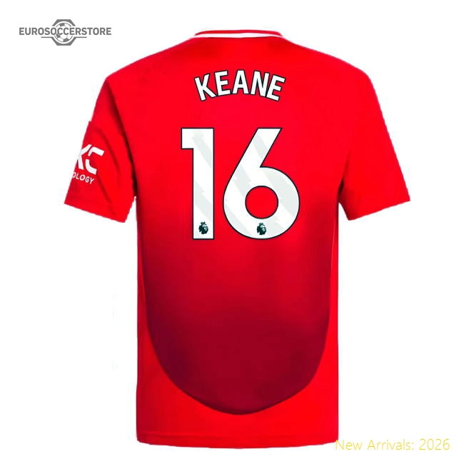 Official 2024-2025 Man Utd Home Shirt (kids) (keane 16) - Premium