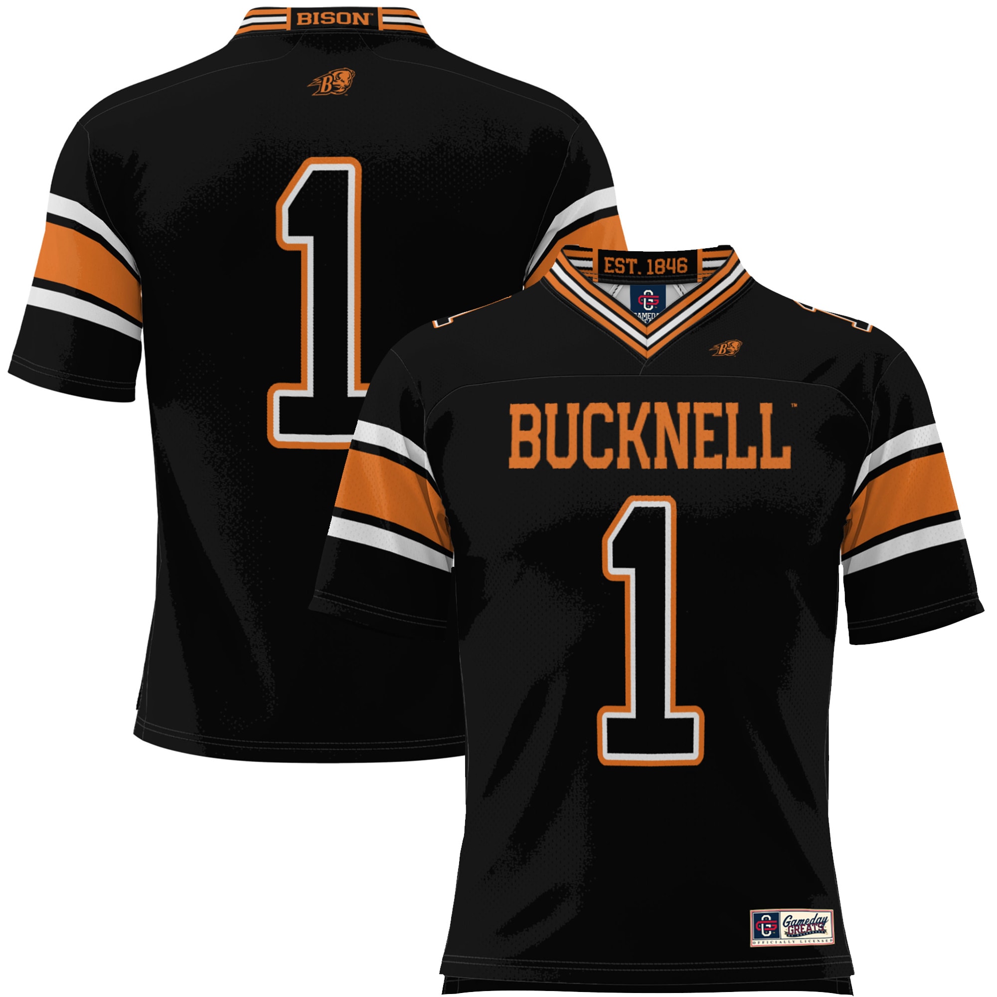 #1 Bucknell Bison GameDay Greats Youth Endzone 2026/2027 Football Jersey - Black
