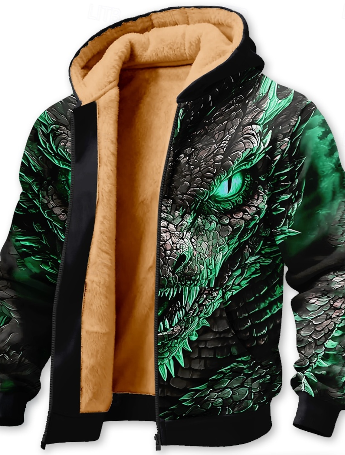 Men's Dragon 3D Print Fleece Hoodie Sweatshirt Fashion Casual Fantasy