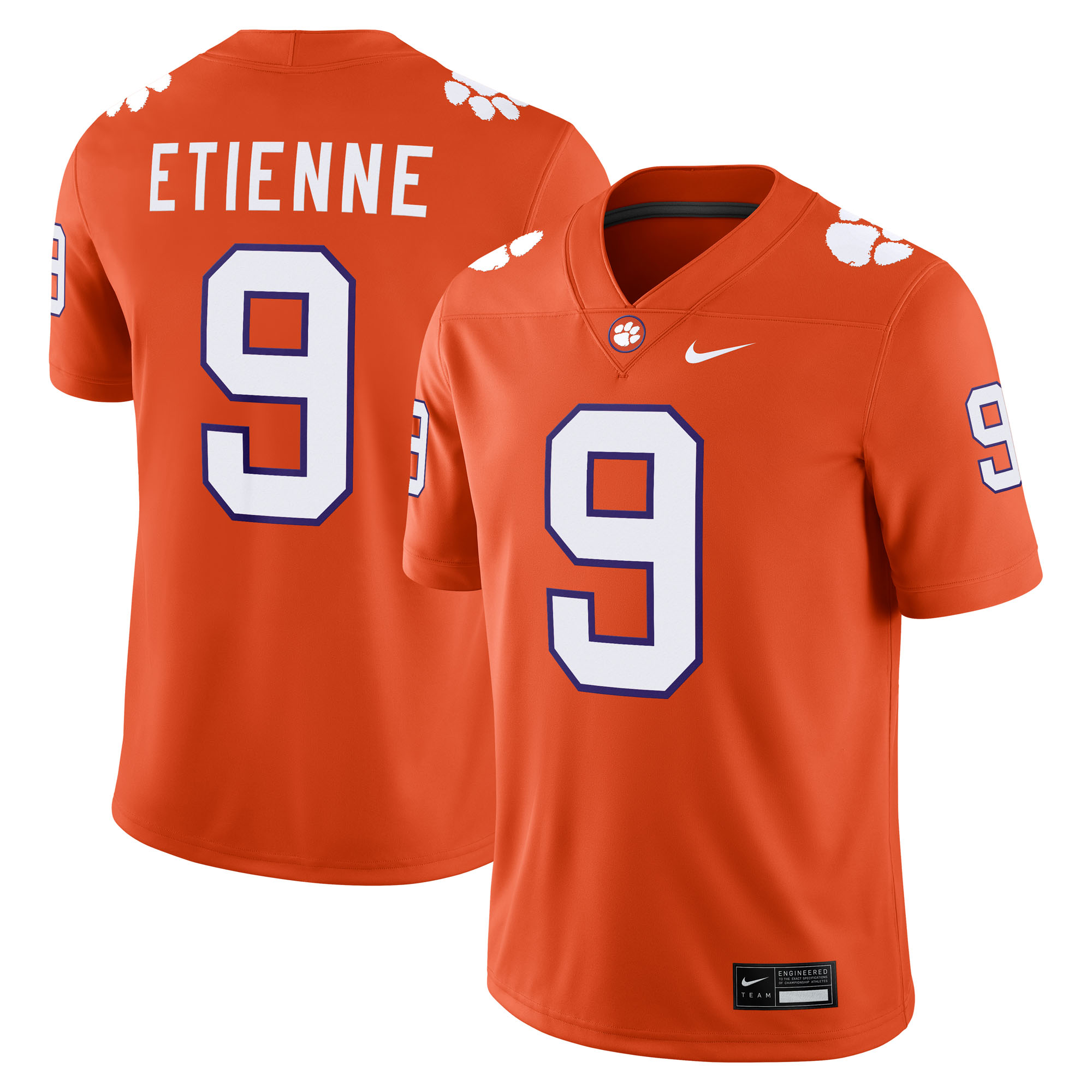 [DDG] Travis Etienne Clemson Tigers Player Game Jersey - Orange