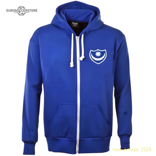 Authentic Portsmouth Fc Zipped Hoodie - Royal - Premium Quality Baby