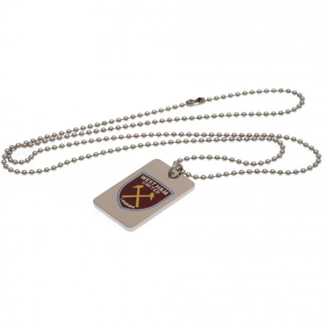 West Ham United FC Enamel Crest Dog Tag & Chain | Fan Favorite