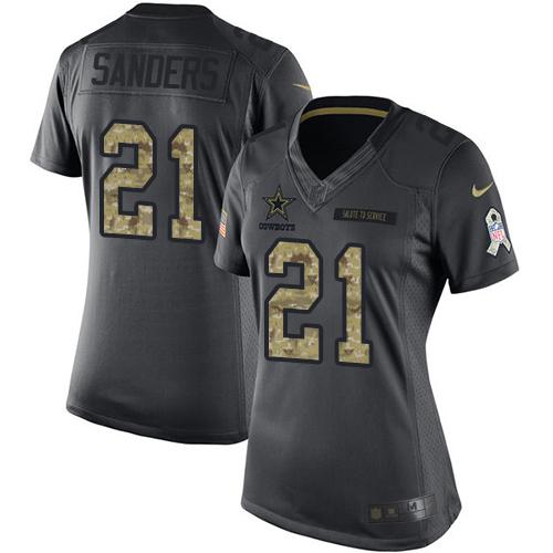 NFL DAL Cowboys #21 Deion Sanders Black Limited Jersey - Authentic ...