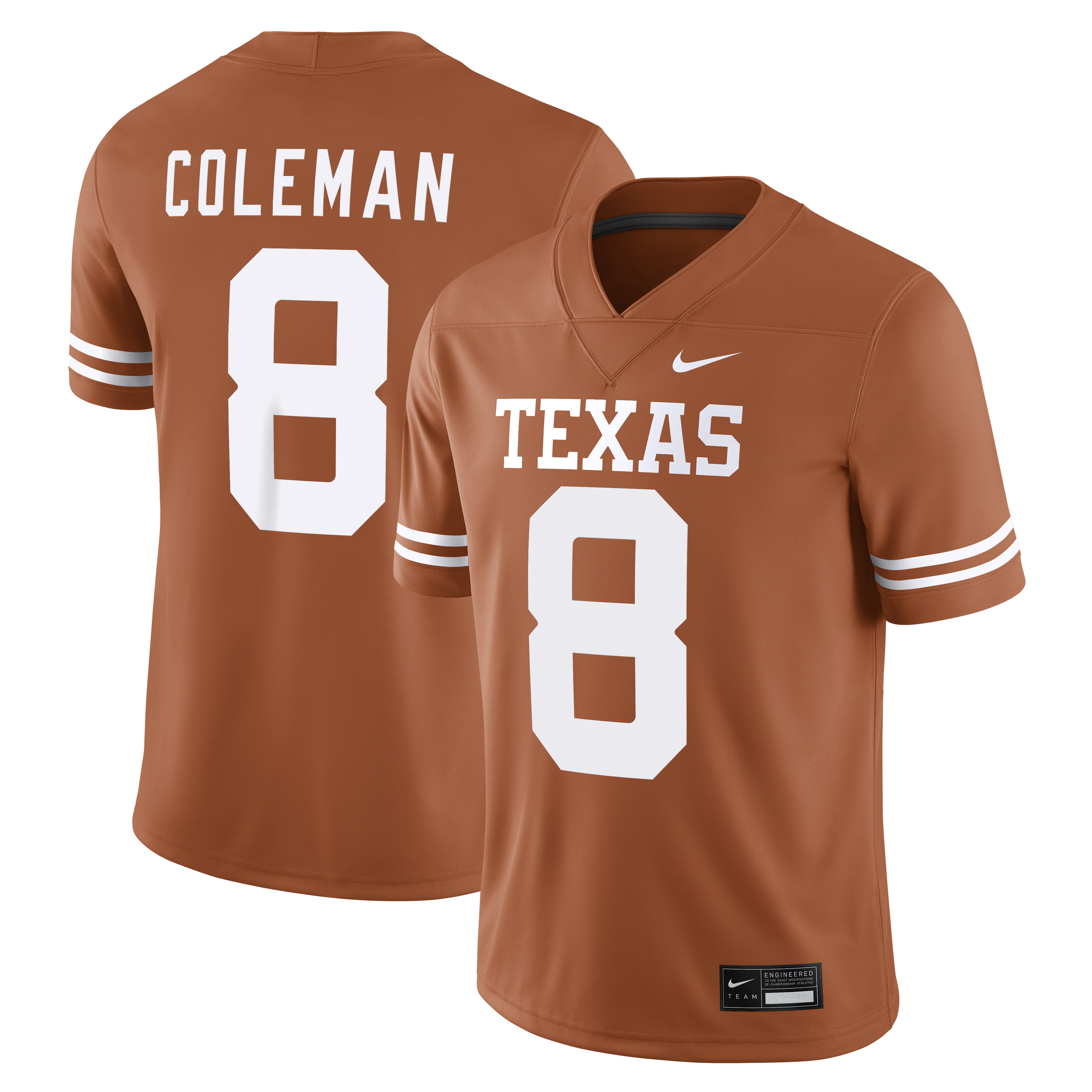 [NJP] Cam Coleman Texas Longhorns Game Football Jersey - Texas Orange