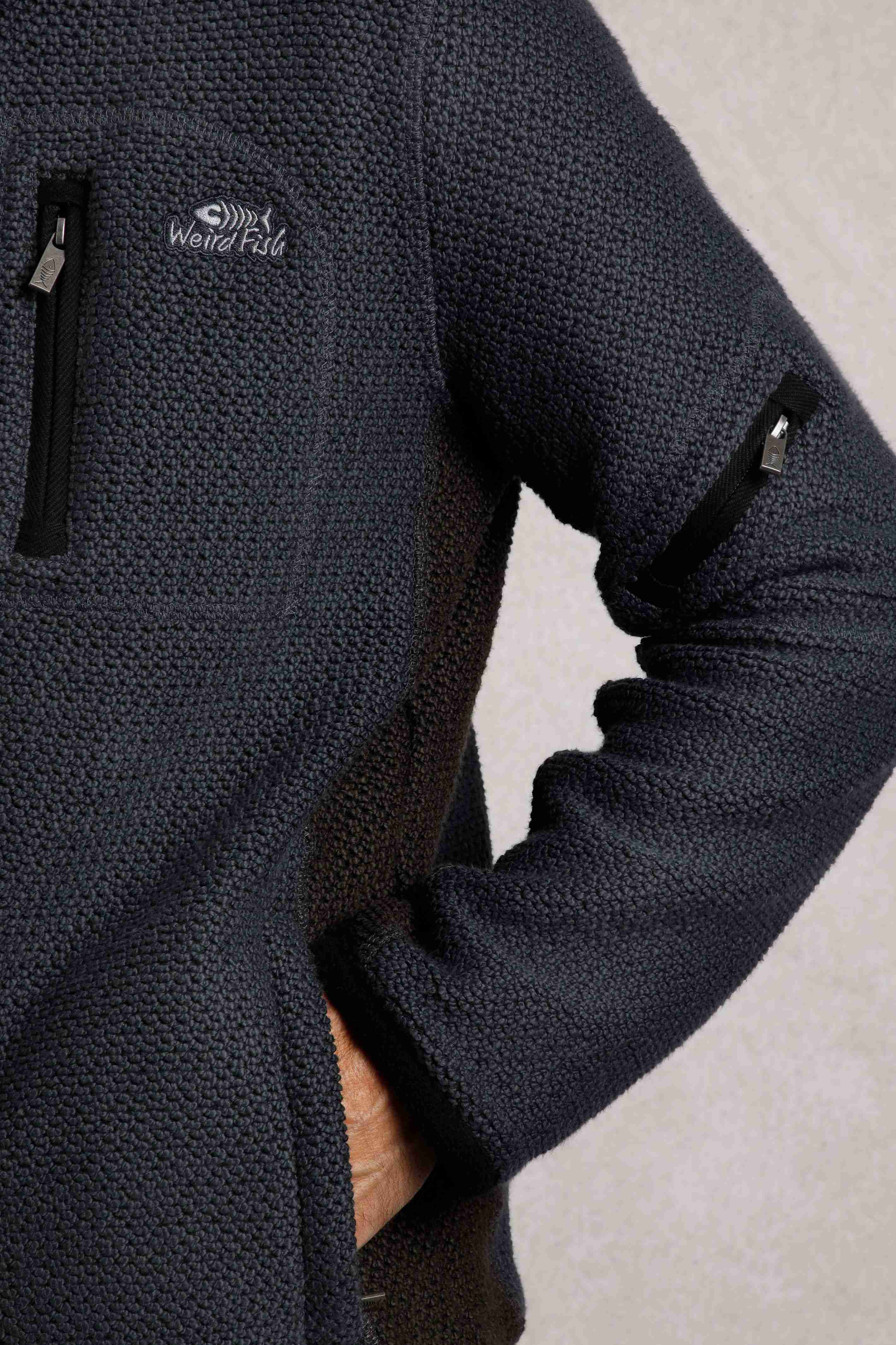 Berhan Full Zip Lined Macaroni Sweatshirt Navy