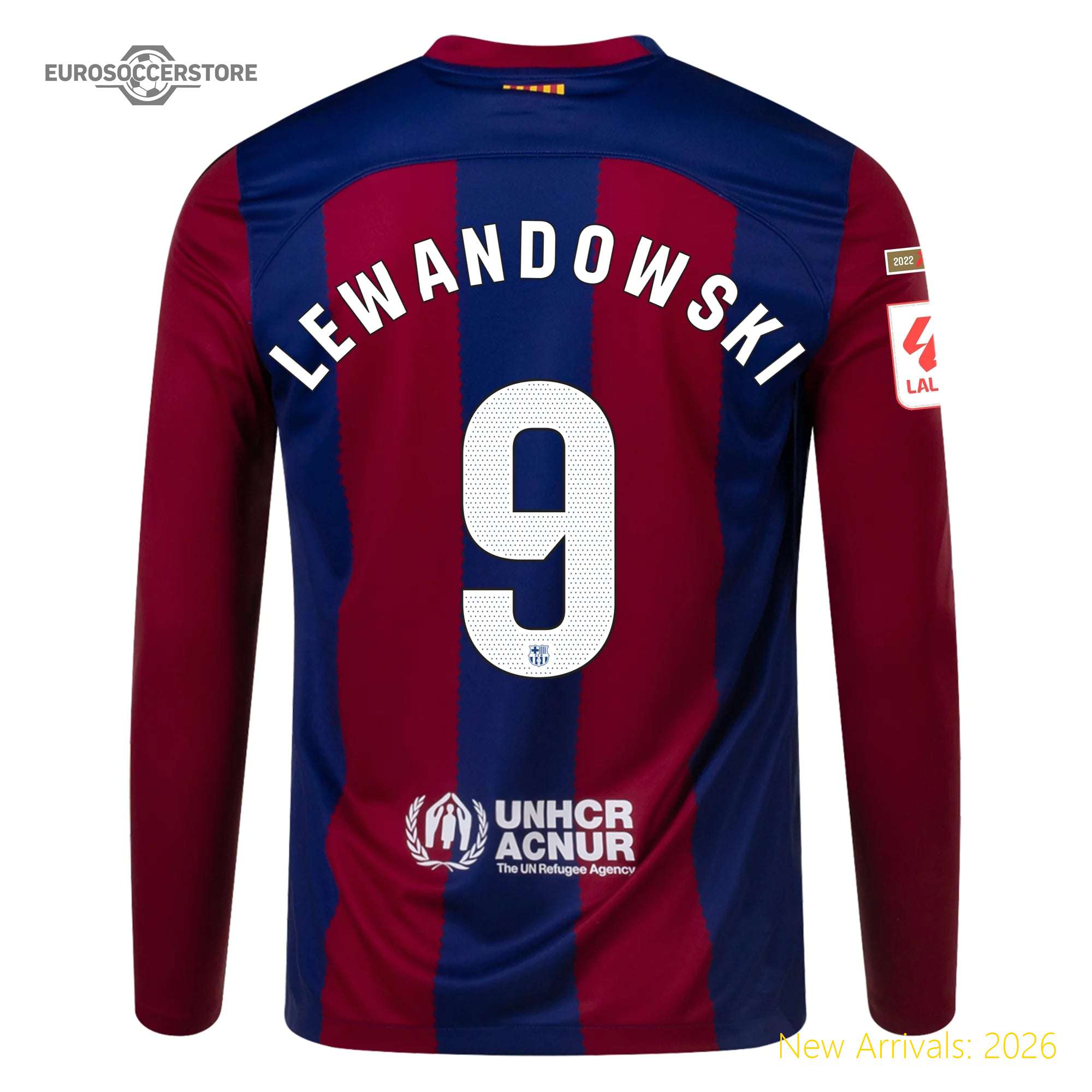 Men Bar Lewandowski Barcelona Long Sleeve Home Durable Home Jersey