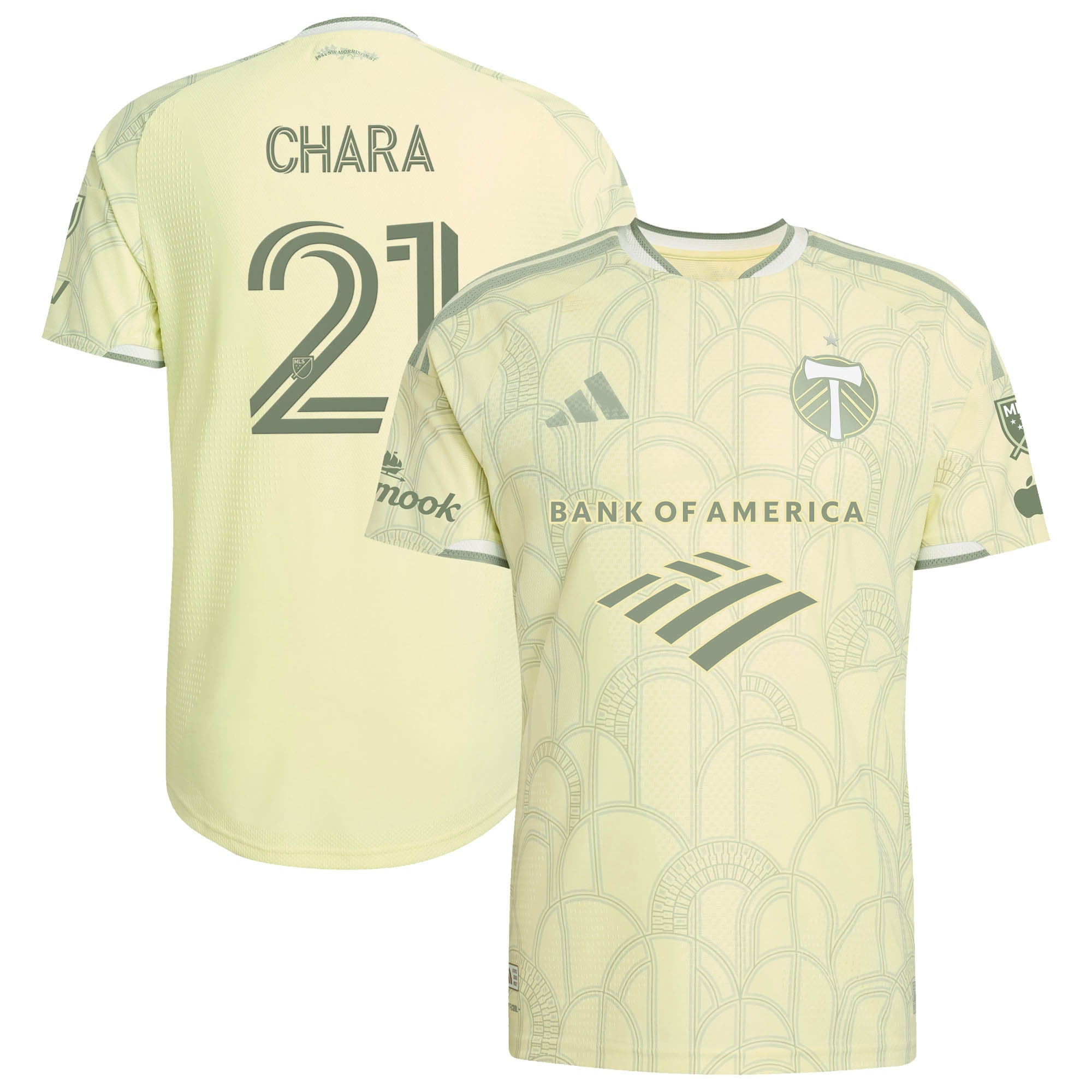 [SJH] Diego Chara Portland Timbers 2026 Civic Stadium Kit On-Field Authentic Patch Jersey - Yellow